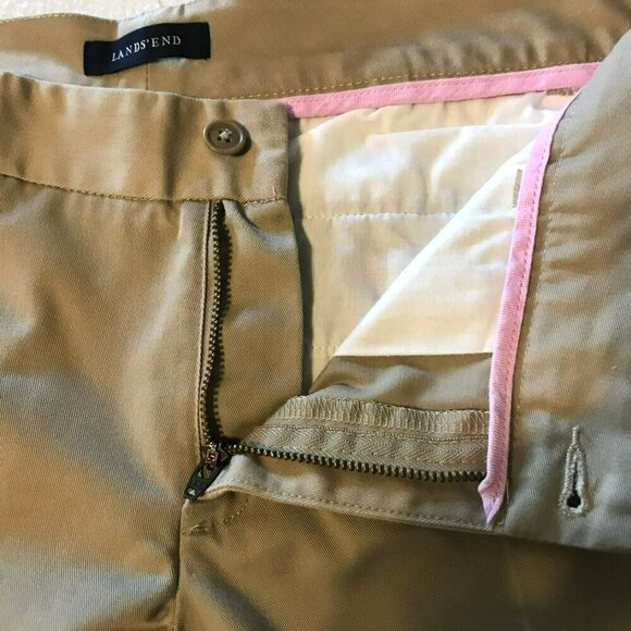 Lands' End Junior Women's Cropped Pants Cotton Khaki Tan Belt Loops Sz 5 Uniform - Picture 12 of 16